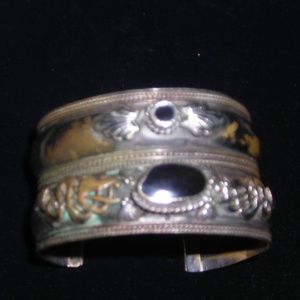Bracelet,Vintage cuff,1 1/2" hi , designs,patina